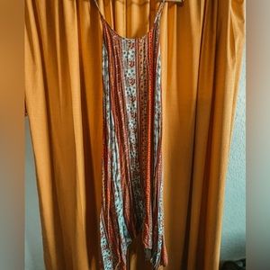 Boho Maxi Dress with Mixed Floral Patterns